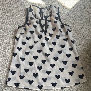 Daniel Rainn Heart Pattern Sleeveless Top